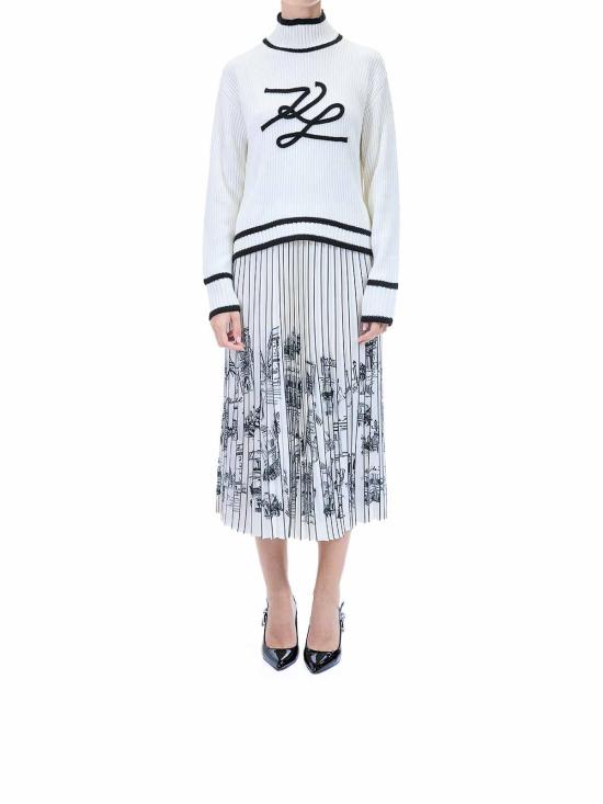 25FW 칼라거펠트 터틀넥 A4W18051100 White - KARL LAGERFELD