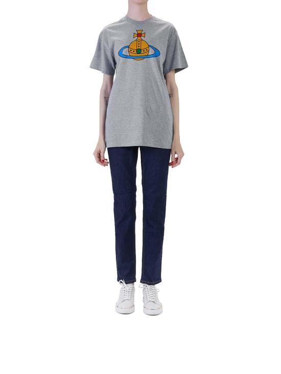 26SS 비비안웨스트우드 반팔 티셔츠 3G01004SJ001MD3G01004SJ001MD Grey - VIVIENNE WESTWOOD