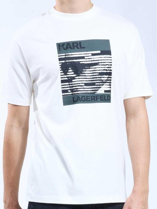 25FW 칼라거펠트 반팔 티셔츠 75513155422580 Cream - KARL LAGERFELD
