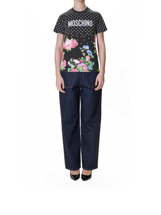 26SS 모스키노 반팔 티셔츠 072605413888 Black - MOSCHINO