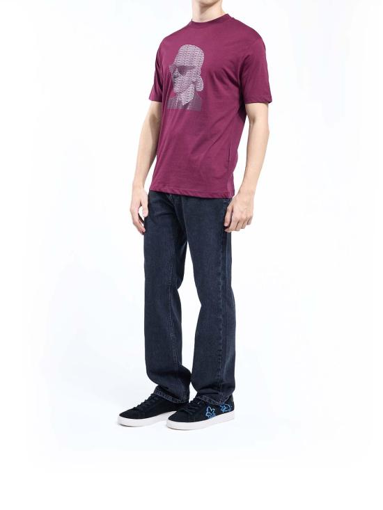 25FW 칼라거펠트 반팔 티셔츠 755144554225380 Dark Red - KARL LAGERFELD
