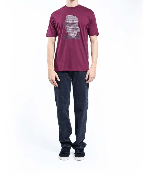 25FW 칼라거펠트 반팔 티셔츠 755144554225380 Dark Red - KARL LAGERFELD