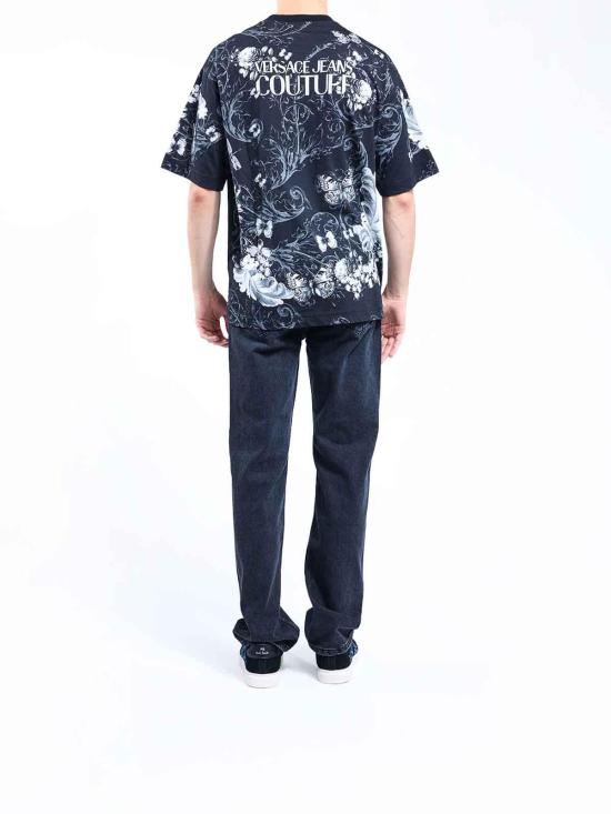 25FW 베르사체 반팔 티셔츠 79GAH6XCJS506U23 Black - VERSACE