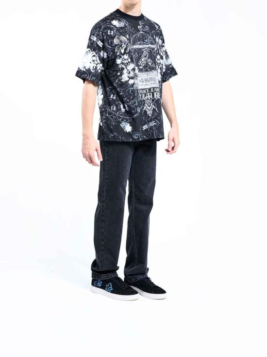 25FW 베르사체 반팔 티셔츠 79GAH6XCJS506U23 Black - VERSACE