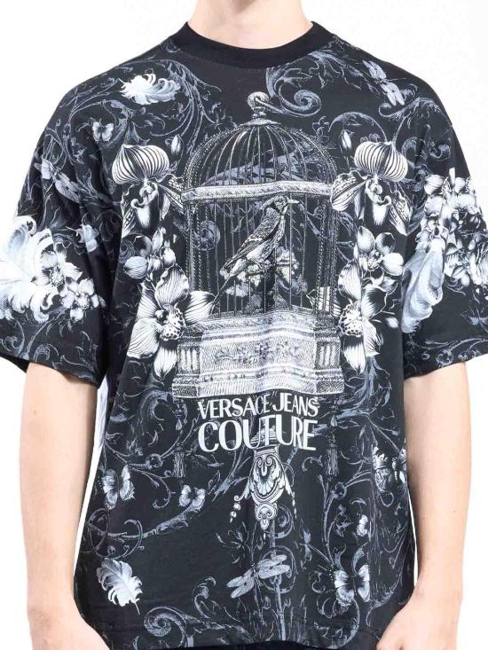 25FW 베르사체 반팔 티셔츠 79GAH6XCJS506U23 Black - VERSACE