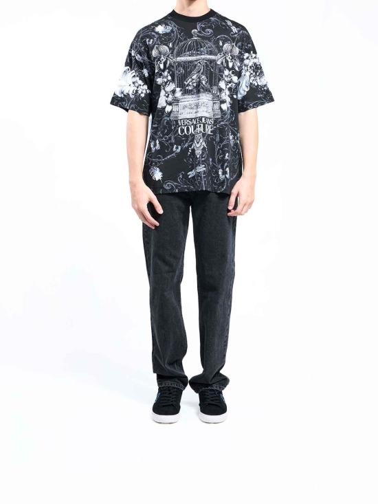 25FW 베르사체 반팔 티셔츠 79GAH6XCJS506U23 Black - VERSACE