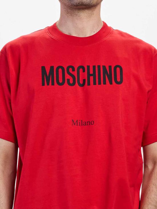 26SS 모스키노 반팔 티셔츠 071302411115 Red - MOSCHINO