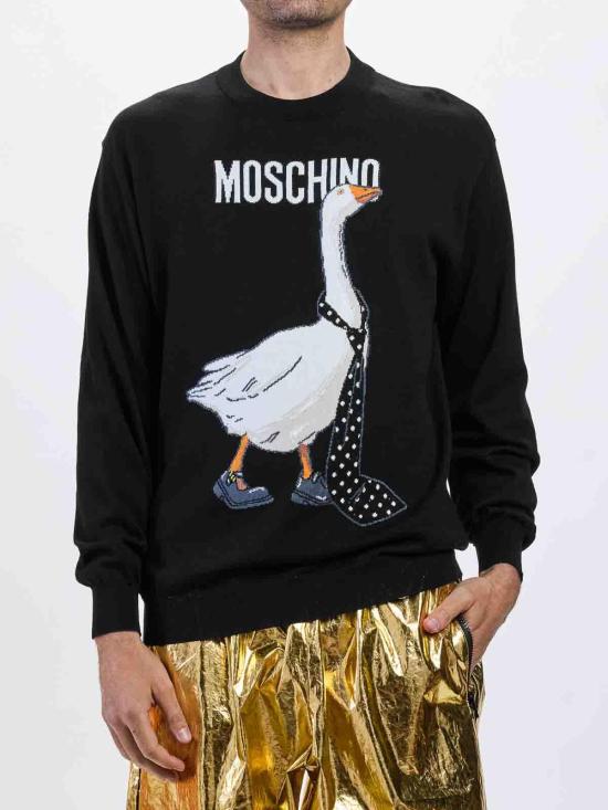 26SS 모스키노 긴팔 티셔츠 092802023555 Black - MOSCHINO