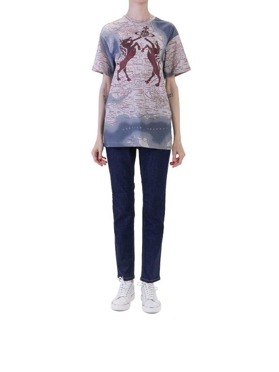 26SS 비비안웨스트우드 반팔 티셔츠 3G01004RJ001MDJ402 Multicolour - VIVIENNE WESTWOOD