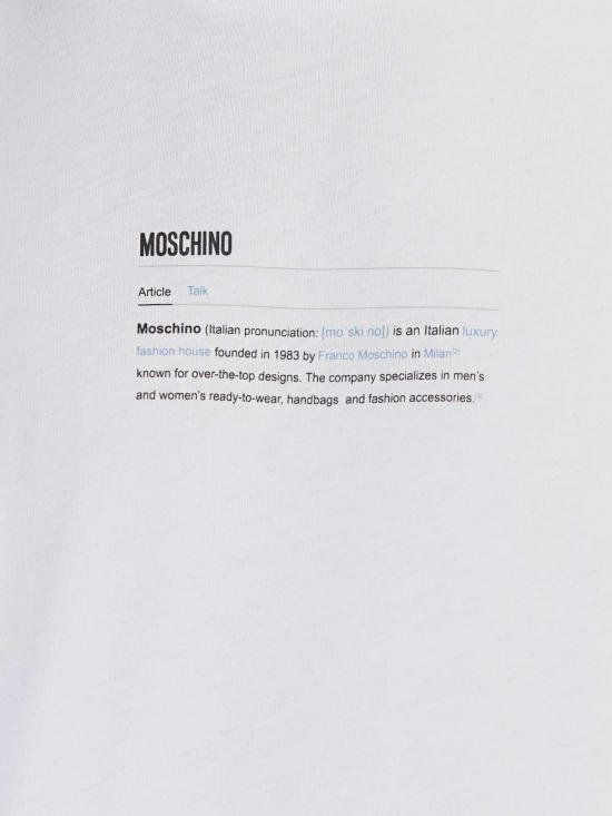  모스키노 반팔 티셔츠 070952415241 White - MOSCHINO