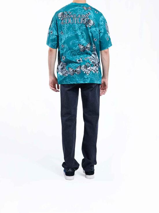 25FW 베르사체 반팔 티셔츠 79GAH6XCJS506U20 Green - VERSACE