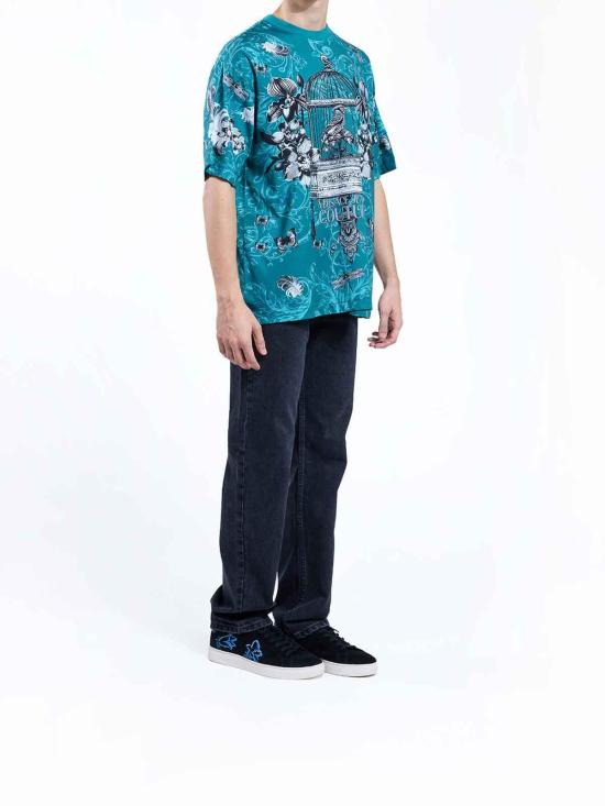 25FW 베르사체 반팔 티셔츠 79GAH6XCJS506U20 Green - VERSACE
