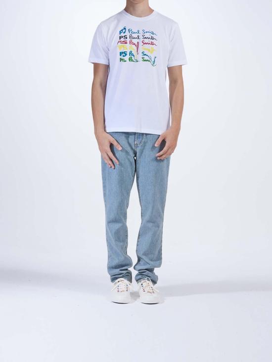  PS 바이 폴스미스 반팔 티셔츠 M2R011RNP469701 White - PS BY PAUL SMITH