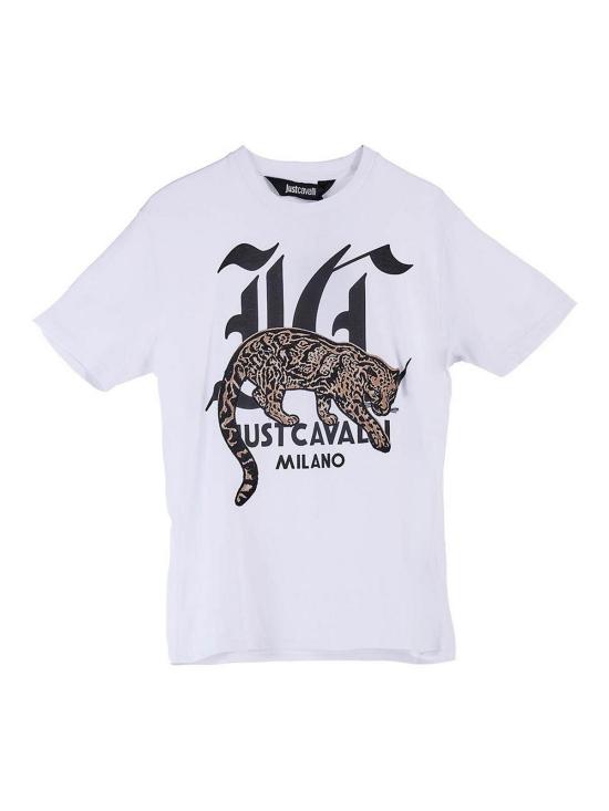  저스트까발리 반팔 티셔츠 77OAHA02CJ718WHITE Multicolour