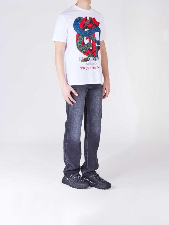  저스트까발리 반팔 티셔츠 77OAHA14CJ700WHITE - JUST CAVALLI