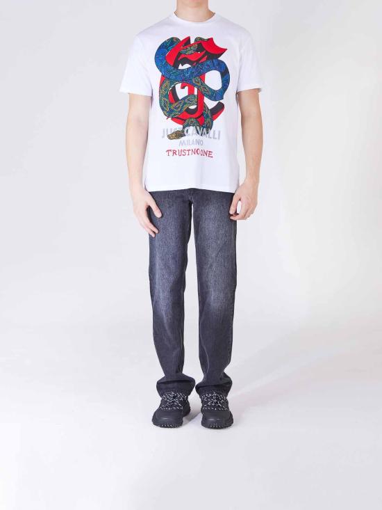  저스트까발리 반팔 티셔츠 77OAHA14CJ700WHITE - JUST CAVALLI