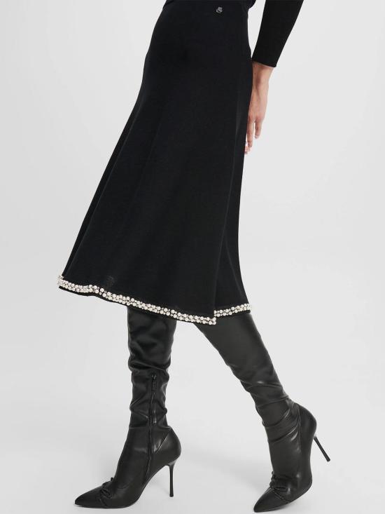  칼라거펠트 미디 스커트 246W1207999 Black - KARL LAGERFELD