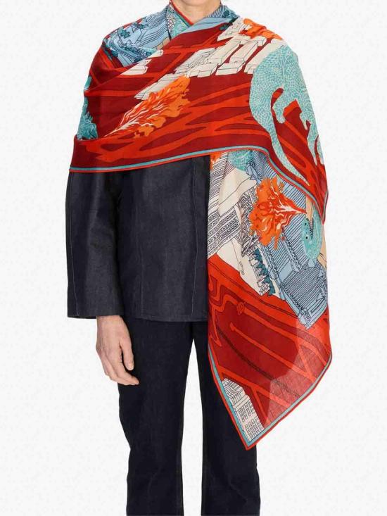 25FW 이누이 에디션 머플러/스카프 ET22VEG06ROUGE Multicolour - INOUI EDITION