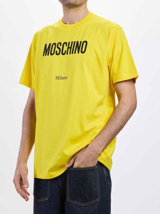 26SS 모스키노 반팔 티셔츠 071302411027 Yellow - MOSCHINO