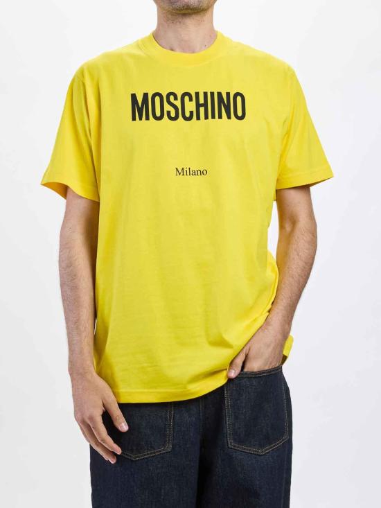 26SS 모스키노 반팔 티셔츠 071302411027 Yellow - MOSCHINO