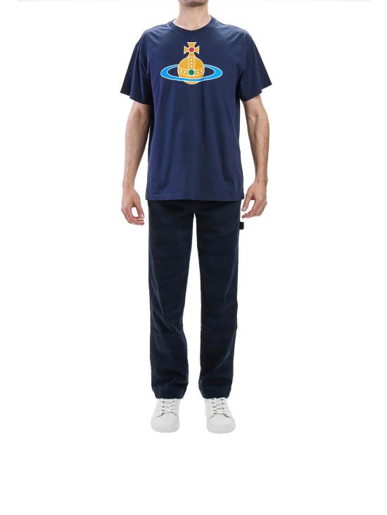 26SS 비비안웨스트우드 반팔 티셔츠 3G01004SJ001MK410 Blue - VIVIENNE WESTWOOD