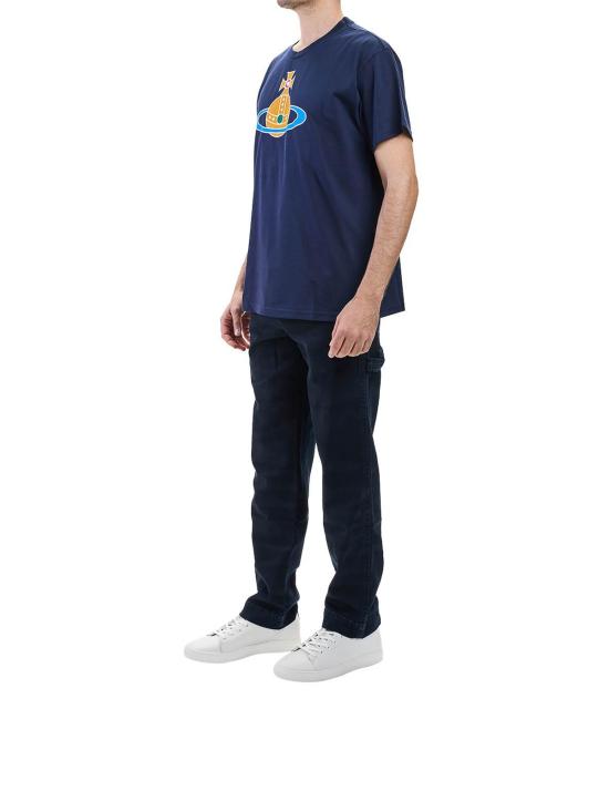 26SS 비비안웨스트우드 반팔 티셔츠 3G01004SJ001MK410 Blue - VIVIENNE WESTWOOD