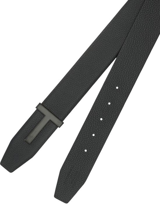 26FW 톰포드 그레인 레더 T 아이콘 벨트 TB178LCL236LNAA Black - TOMFORD