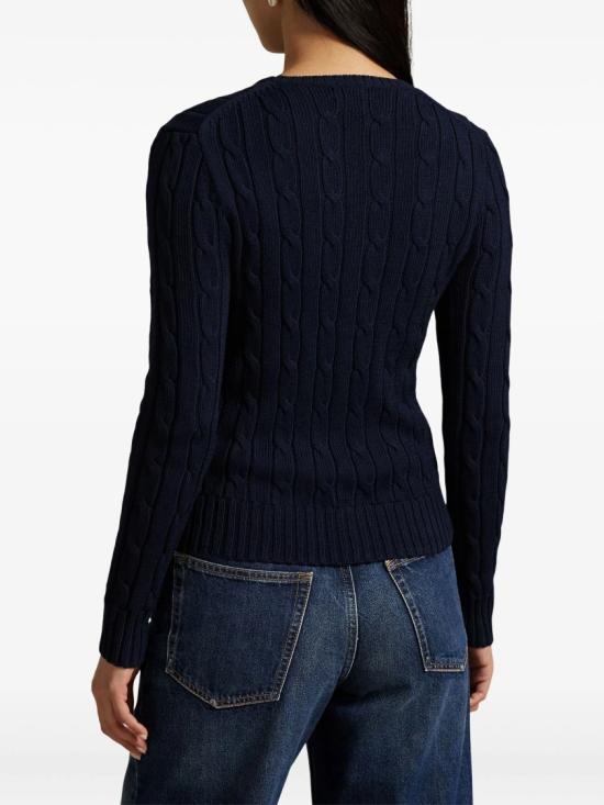26SS 폴로 랄프로렌 포니 로고 피마코튼 케이블 니트 스웨터 211 971869 Blue - POLO RALPH LAUREN