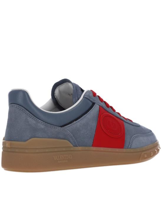 26SS 발렌티노 가라바니 크러스트 레더 나일론 업빌리지 로우 탑 스니커즈 8Y2S0H77LAL Blue - VALENTINO GARAVANI