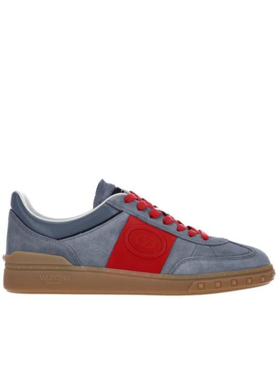 26SS 발렌티노 가라바니 크러스트 레더 나일론 업빌리지 로우 탑 스니커즈 8Y2S0H77LAL Blue