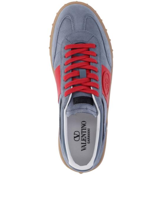 26SS 발렌티노 가라바니 크러스트 레더 나일론 업빌리지 로우 탑 스니커즈 8Y2S0H77LAL Blue - VALENTINO GARAVANI