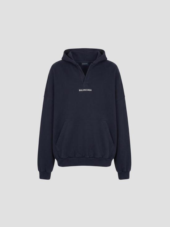 25FW 발렌시아가 백 폴로 후드 페이디드 827939TTVJ2 1569 FDD BLCK WHT