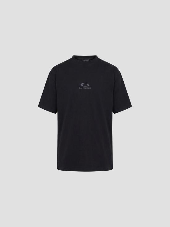 25FW 발렌시아가 루프 스포츠 아이콘 오버사이즈 티셔츠 850345TTVH9 1041 FADED WSHD BLACK