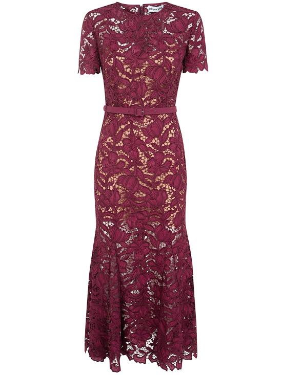 26FW 셀프 포트레이트 롱 원피스 PF26 107M BURGUNDY