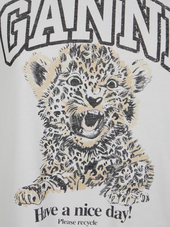 26FW 가니 베이직 저지 레오파드 릴렉스드 티셔츠 T4124 099 943 LEOPARD - GANNI