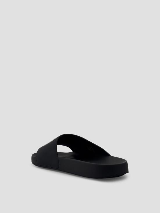 26SS 지방시 러버 라벨 슬라이드 뮬 BH302MH1XL 001 BLACK - GIVENCHY