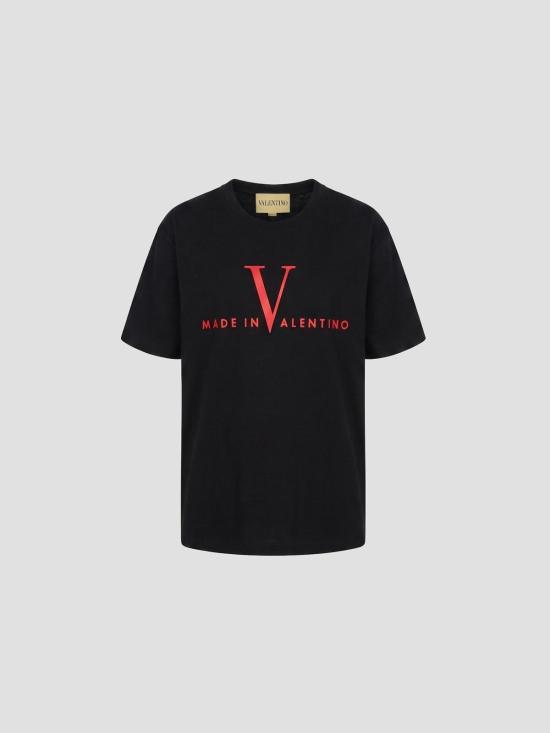 26SS 발렌티노 가라바니 반팔 티셔츠 8V3MG16PBAQ 0NR BLACK RED