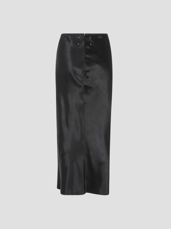 26SS 마르지엘라 사틴 미디 스커트 S29MA0512M35586 900 BLACK - MAISON MARGIELA