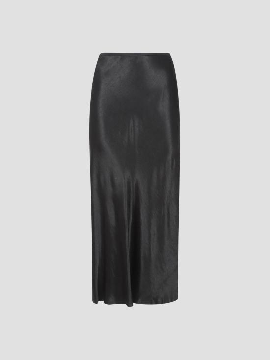 26SS 마르지엘라 사틴 미디 스커트 S29MA0512M35586 900 BLACK