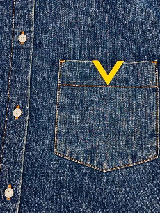 26SS 발렌티노 가라바니 데님 셔츠 8B3DB03K9YA 558 MED BLUE DENIM - VALENTINO GARAVANI