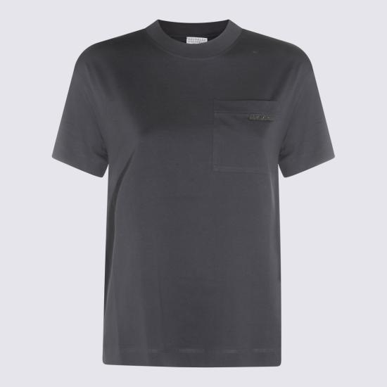 26SS 브루넬로 쿠치넬리 샤이니 탭 코튼 저지 티셔츠 M0T81EC710 C7186