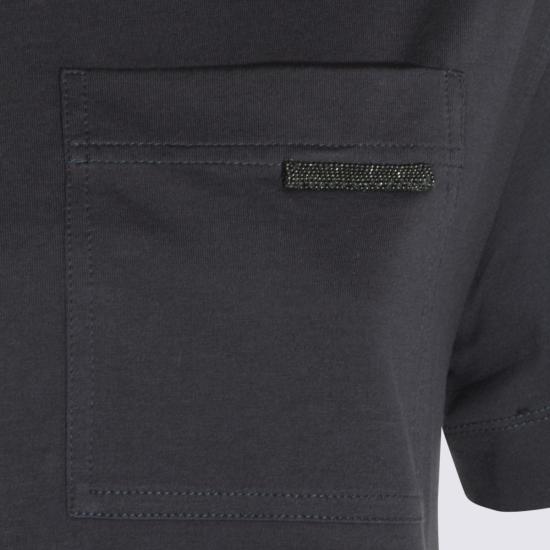 26SS 브루넬로 쿠치넬리 샤이니 탭 코튼 저지 티셔츠 M0T81EC710 C7186 - BRUNELLO CUCINELLI