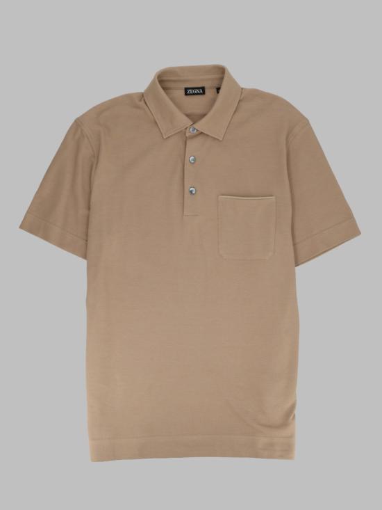 26FW 에르메네질도제냐 폴로 티셔츠 UH392A3 H752N03 BEIGE - ERMENEGILDO ZEGNA