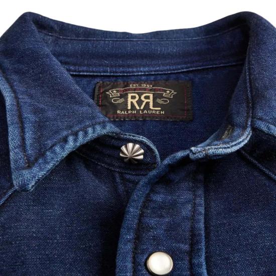  더블알엘 데님 셔츠 Rrl 샤무아 웨스턴  인디고 - RRL