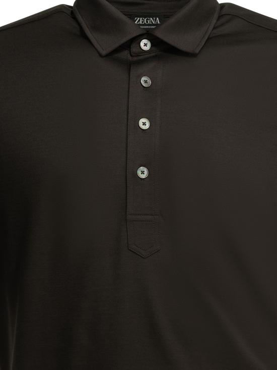 26SS 에르메네질도제냐 폴로 티셔츠 UH386A3H774M09 Brown - ERMENEGILDO ZEGNA
