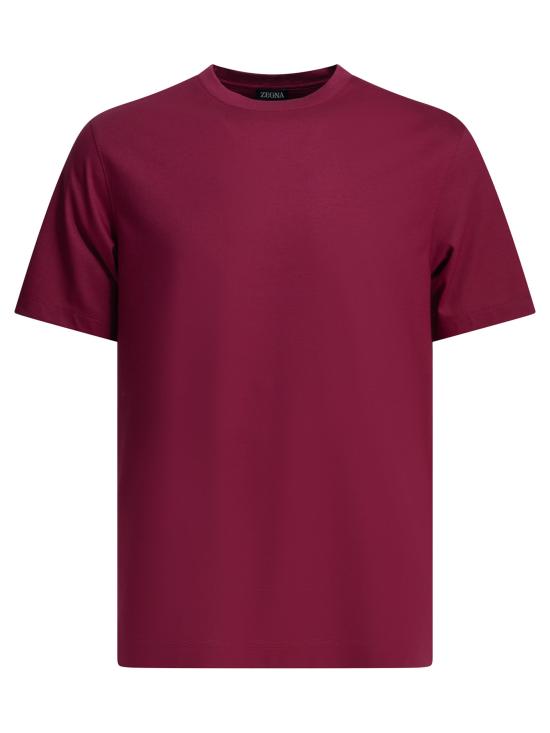 26SS 에르메네질도제냐 반팔 티셔츠 UH335A3H771RO09 Fuchsia