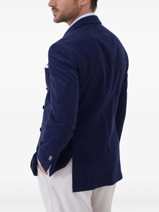  브루넬로 쿠치넬리 디컨스트럭티드 원 앤 어 하프 브레스트 코듀로이 재킷 MV4157BPD2 Blue - BRUNELLO CUCINELLI