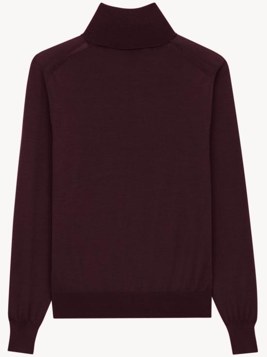  생로랑 울 터틀넥 스웨터 821739 Y76GM Burgundy - SAINT LAURENT