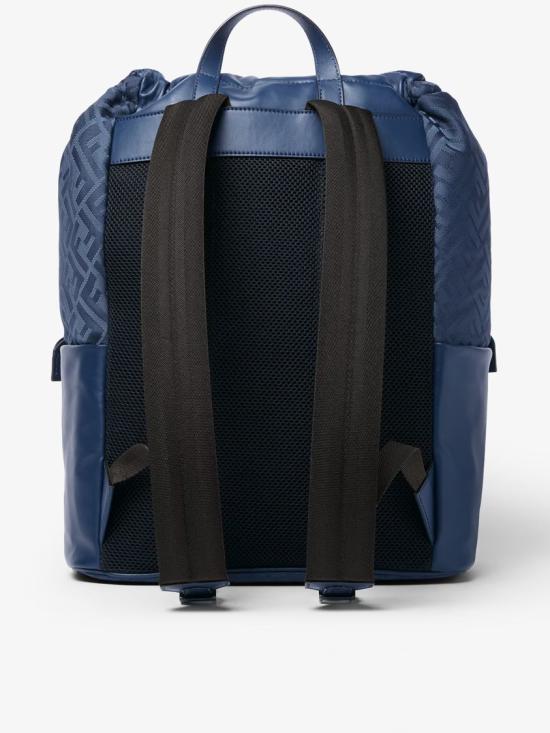 26SS 펜디 플럭스 레더 FF 나일론 백팩 7VZ090 AVC6 Blue - FENDI