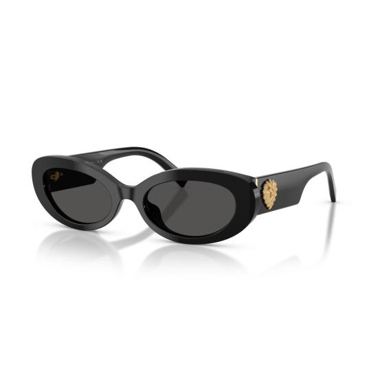 26SS 돌체앤가바나 선글라스 0Dg4537 금색 엠블럼이 있는 타원형 블랙 아세테이트 - DOLCE & GABBANA